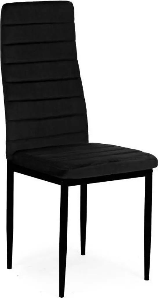 Chaises Design Velours Noir Dossier Courbe Confort Premium - Lot de 4