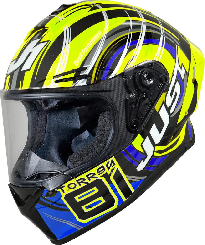Casque Intégral Racing Just1 J-GPR en Fibre de Carbone Coloris Jaune S