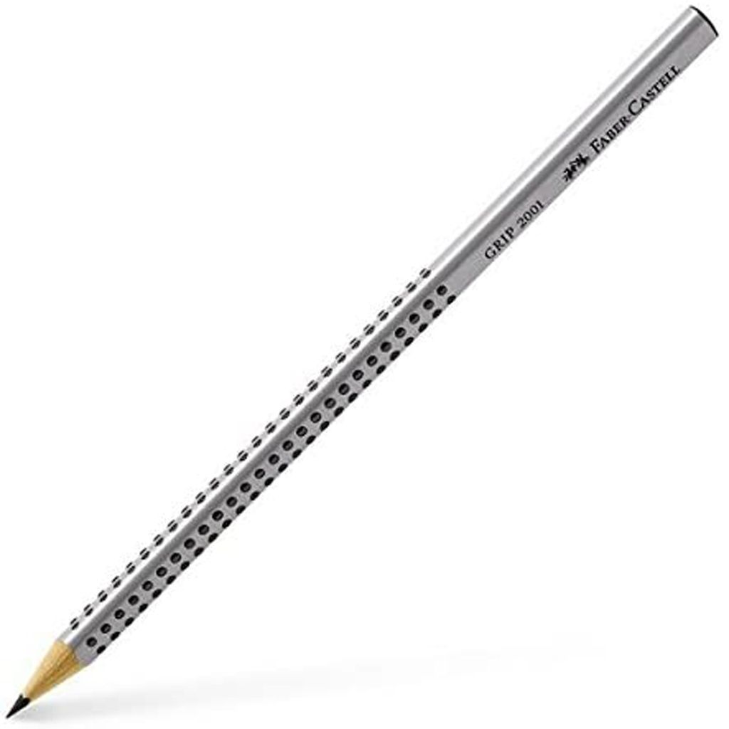 FABER-CASTELL 117497 Bleistift GRIP 2001 - HB, silbergrau, Produktbild 