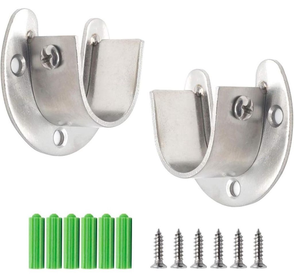 INF Garderobestangbeugels van roestvrij staal, 2-pack Productafbeelding 