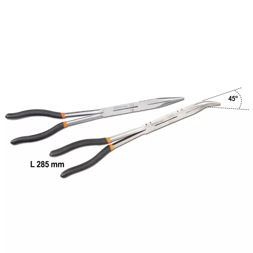Pinces extra-longues BETA à double articulation avec becs demi-ronds - 3