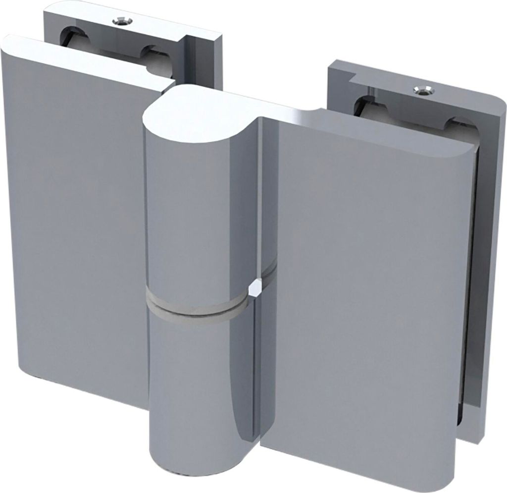 Duschtür Scharnier 8411N 180 Grad Glas-Glas links, Zamak verchromt poliert