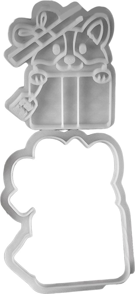 Weihnachts-Ausstechform, 3D-Mini-Cartoon-Tierform, Fondant-Keksstempel zum Backen, Kuchendekorieren, Corgi-Kätzchen, Hund, Katze, Weihnachtsthema,...