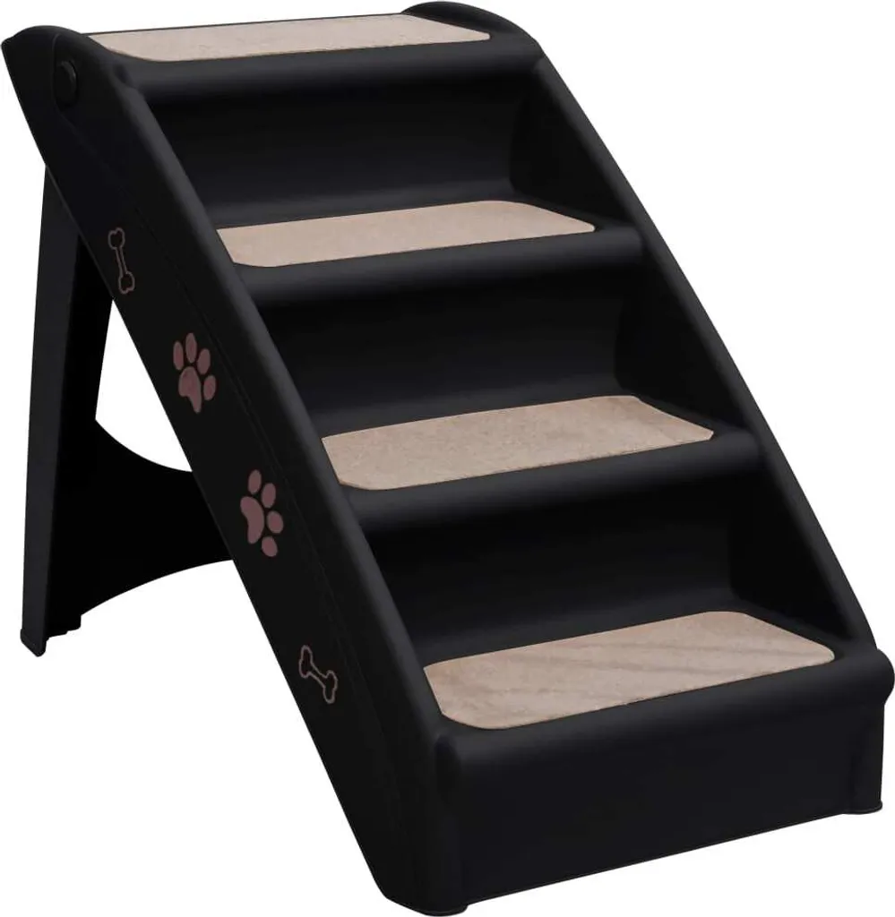 Escalier pliable pour chiens vidaXL noir 62 x 40 x 49,5 cm robuste