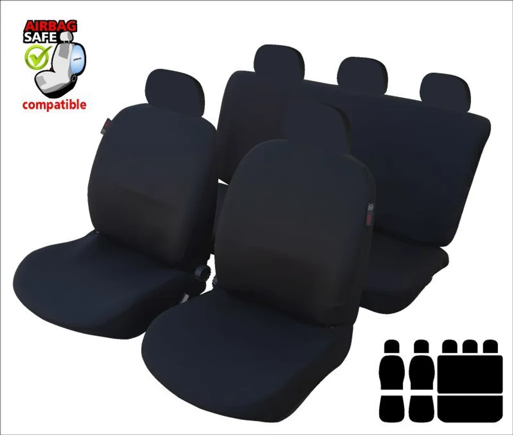 SB623 Coprisedili Auto Neri Universali - Protezione Airbag Laterale