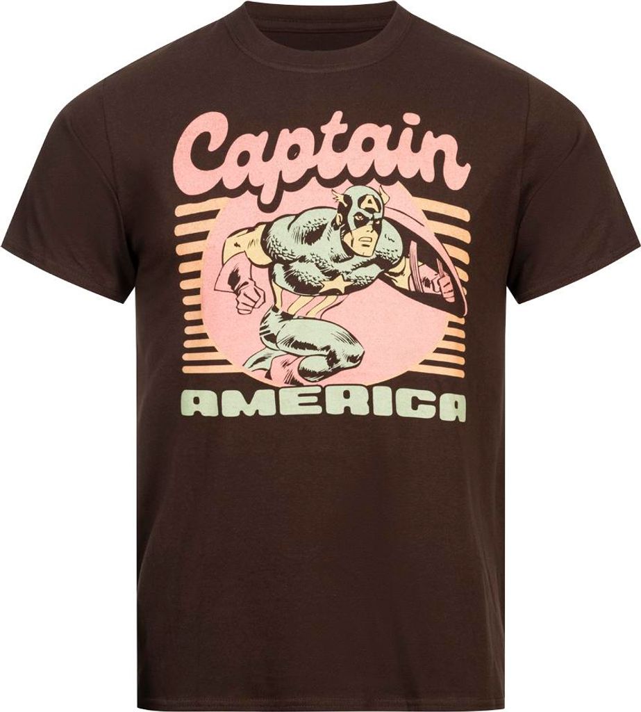 L|Captain America MARVEL 70s Vintage Herren T-Shirt FBMTS767CHO
