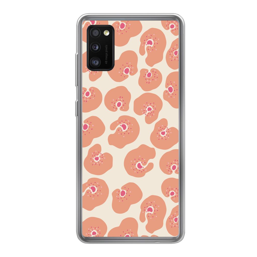 MuchoWow Handyhülle Schutzhülle Hülle für Samsung Galaxy A41 Blume - Muster - Abstrakt Silikon Softcase Handy Hülle - Mobiltelefon