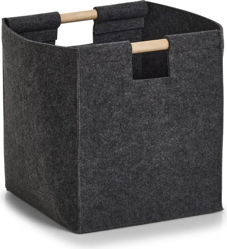 Panier de rangement souple en feutre gris foncé, cube de stockage 31L