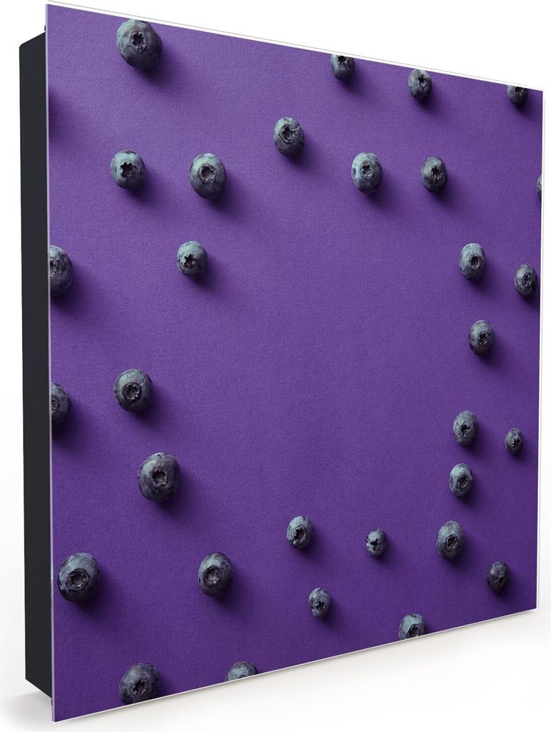Nachbildung-Schlüsselkasten, Magnetpinnwand und Memoboard mit Glasfront Motiv Heidelbeeren verteilt
