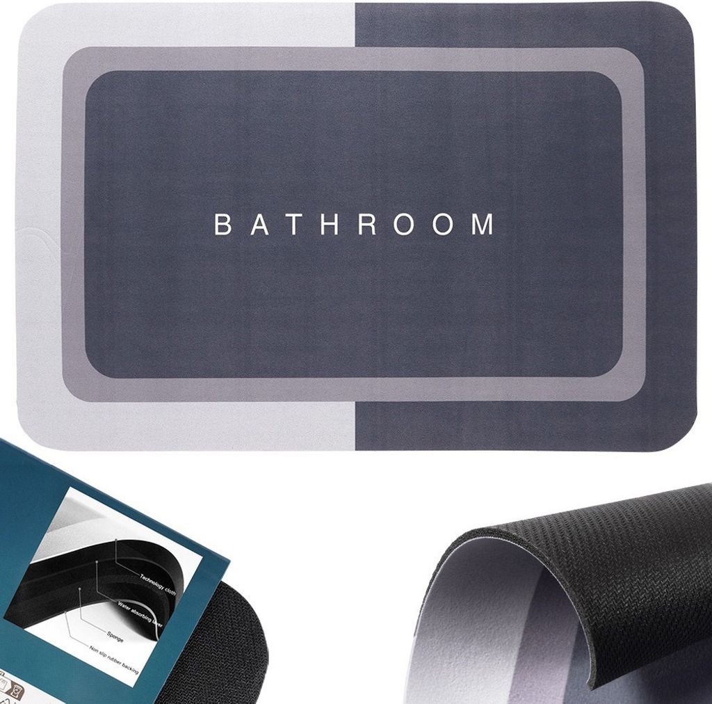 Antirutschmatte Duschvorleger Duschmatte Badematte Badteppich rutschfest 59x39 cm