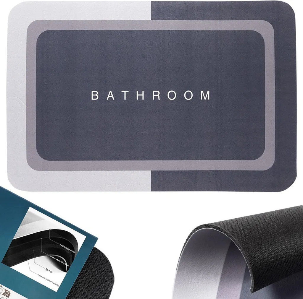 Tappetino Bagno Design 59x39 cm - Antiscivolo Minimalista e Chic