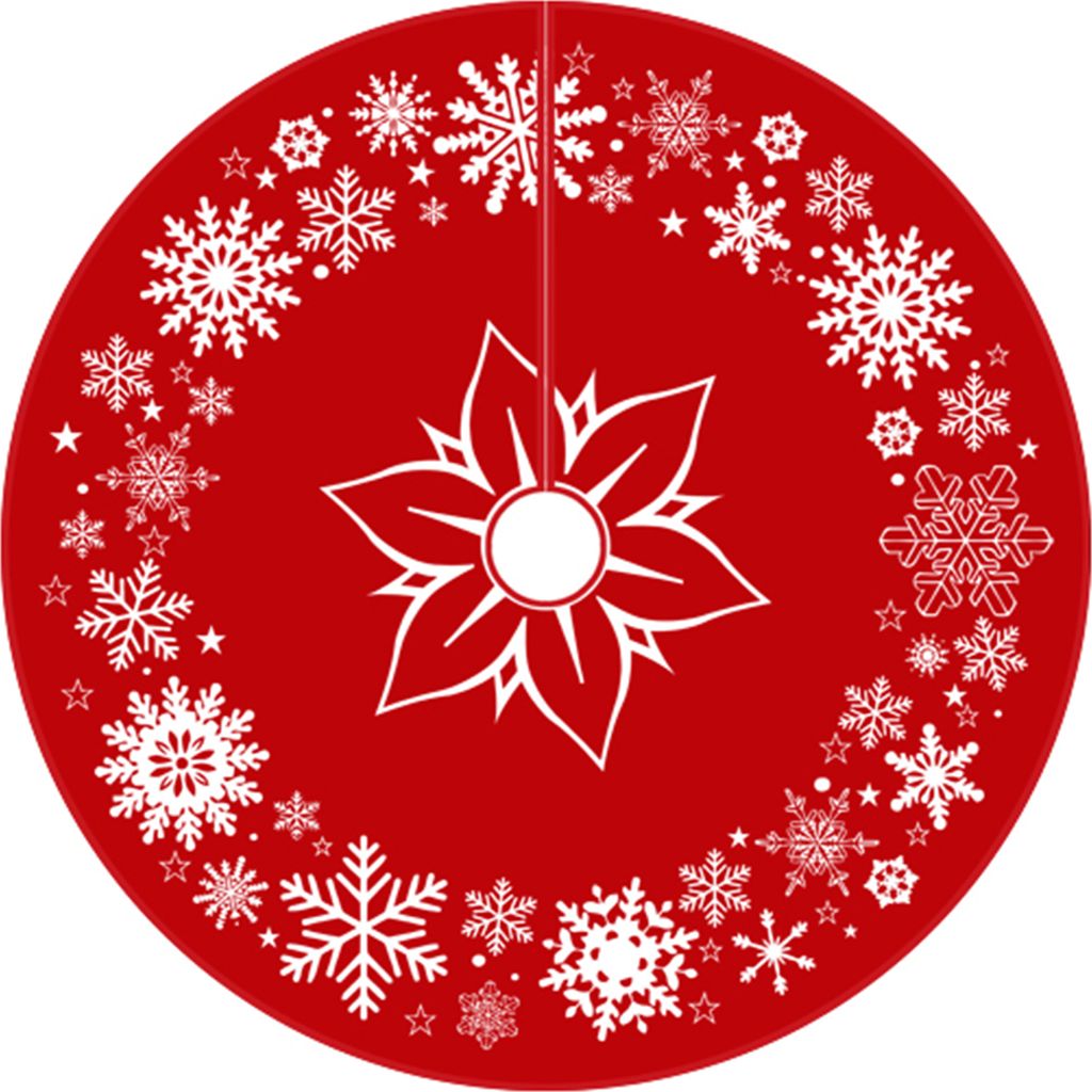 Weihnachtsbaumrock, leuchtende Farben, einfache Installation, Schneeflocken-Elch-Druck, rund, große Weihnachtsbaummatte, Nachbildung