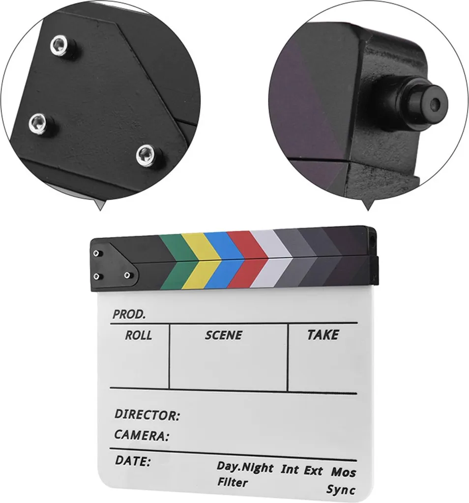 Clap Cinéma Effaçable Facilement - Synchronisation Vidéo Pro sans Traces - 2