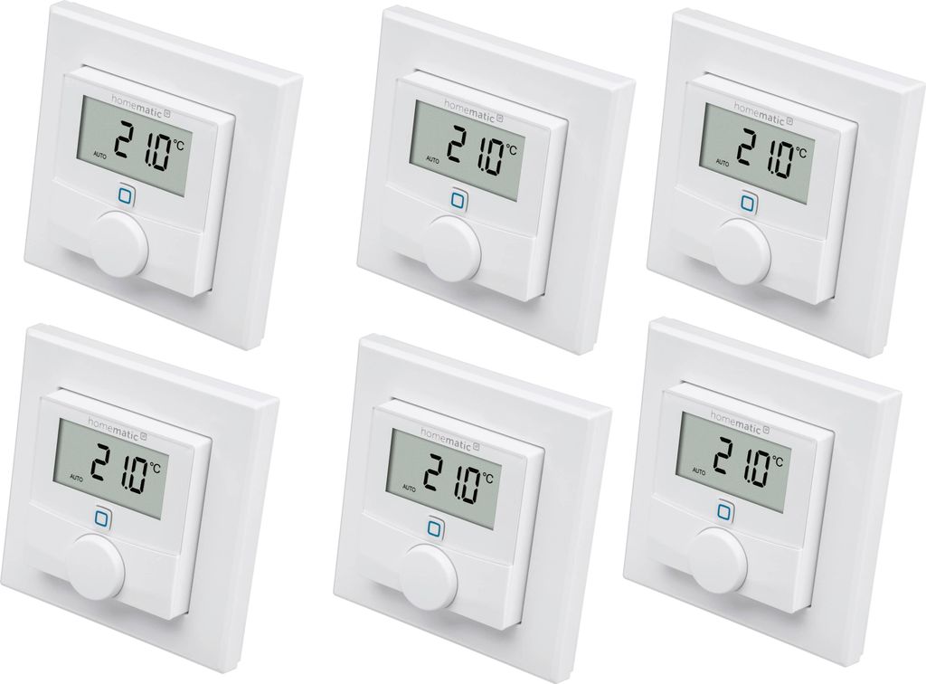 HOMEMATIC IP 156669A0, Wandthermostat mit Luftfeuchtigkeitssensor, 6 Stück