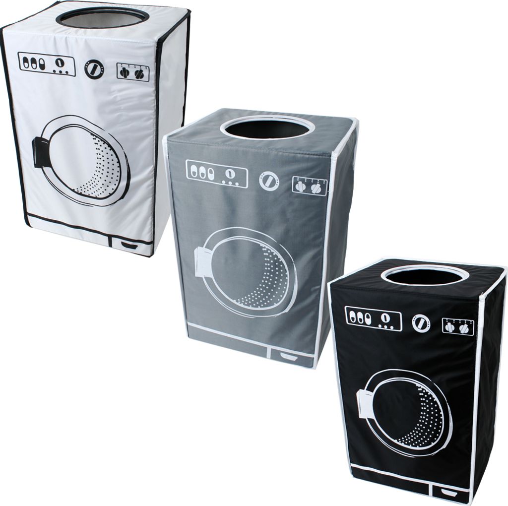 teprovo 3er Set faltbarer Wäschekorb Wäschesammler Wäschesammler Laundry Baskets Schmutzwäsche Korb 50 L Kleideraufbewahrung schwarz weiß grau