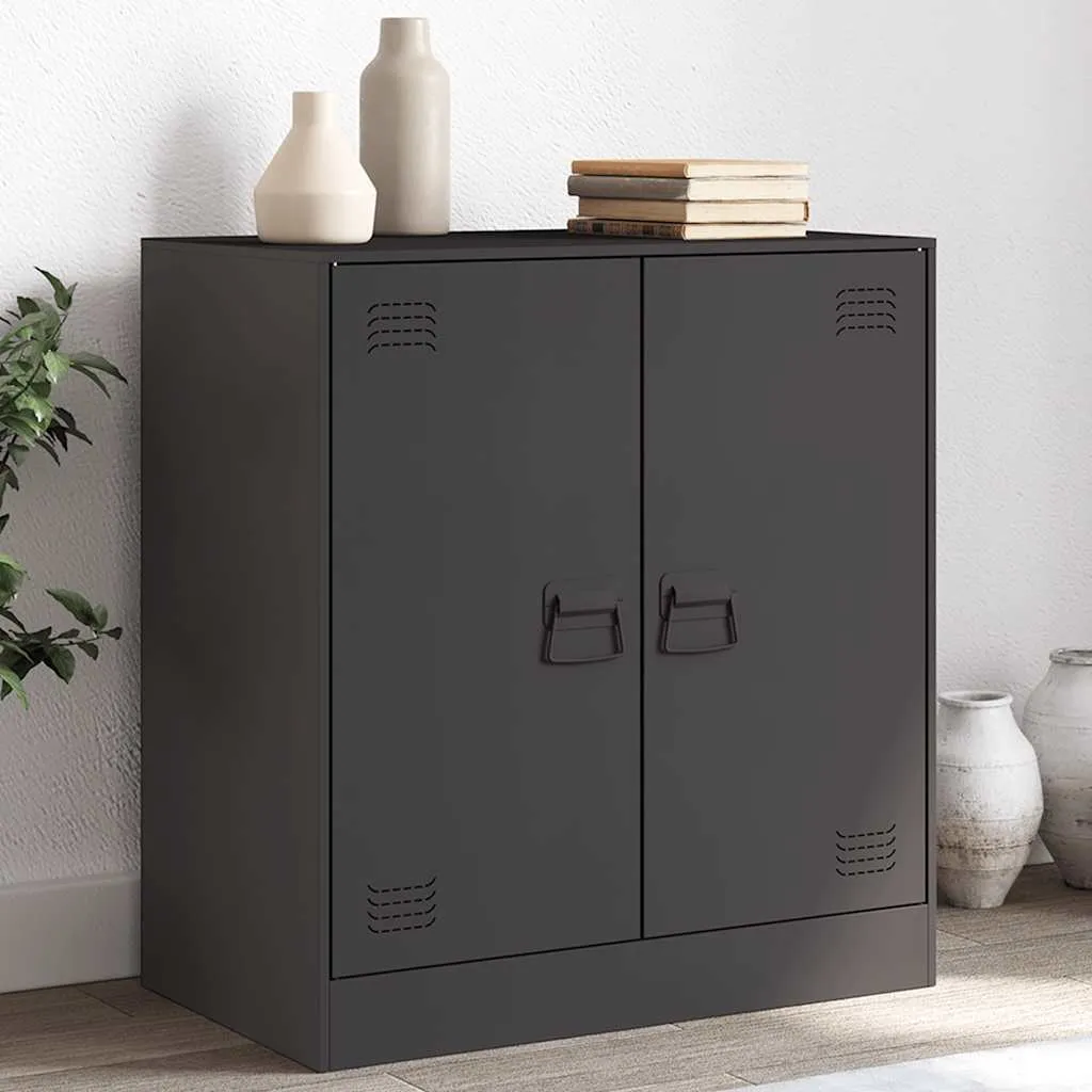 Credenza vidaXL Nera in Acciaio 67 cm | Mobiletto per Officina e Hobby