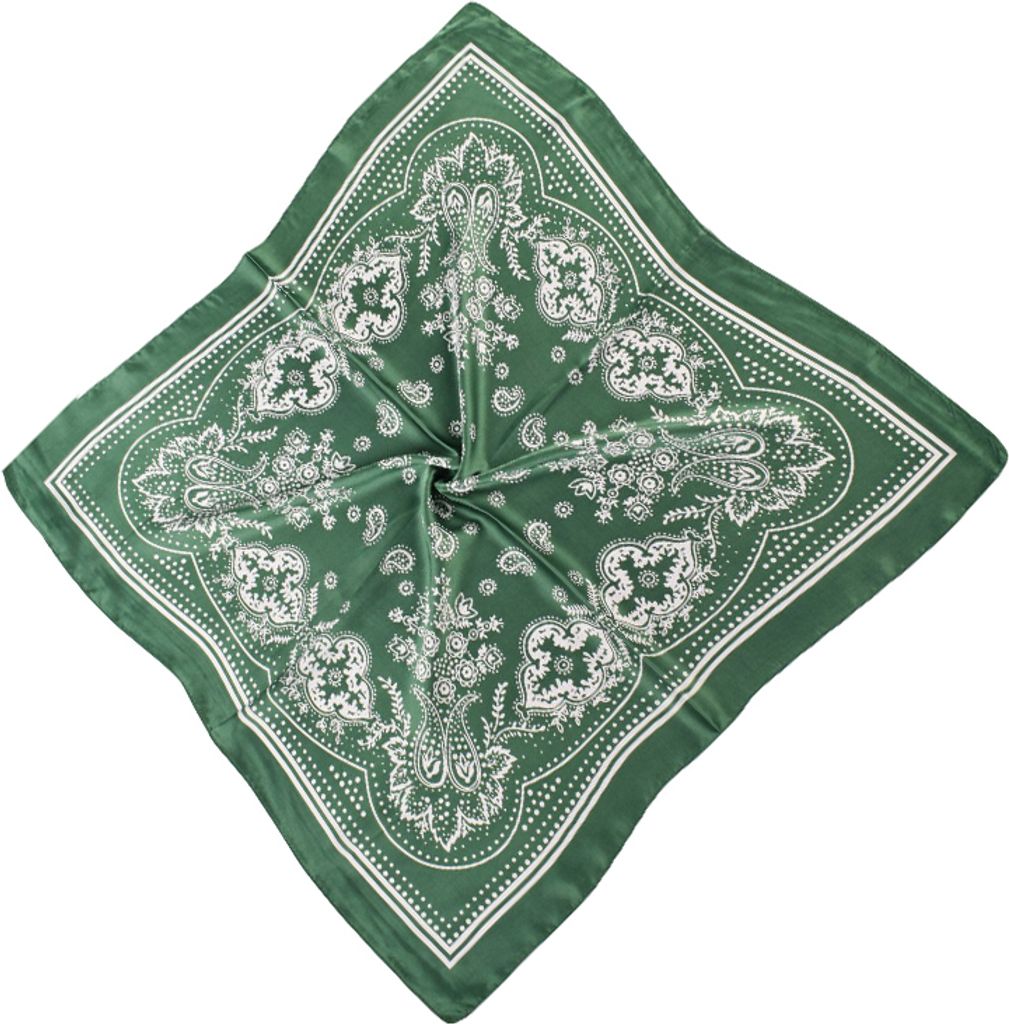 INF Eleganter quadratischer Schal mit Paisleymuster - 70x70cm Marineblau Grün