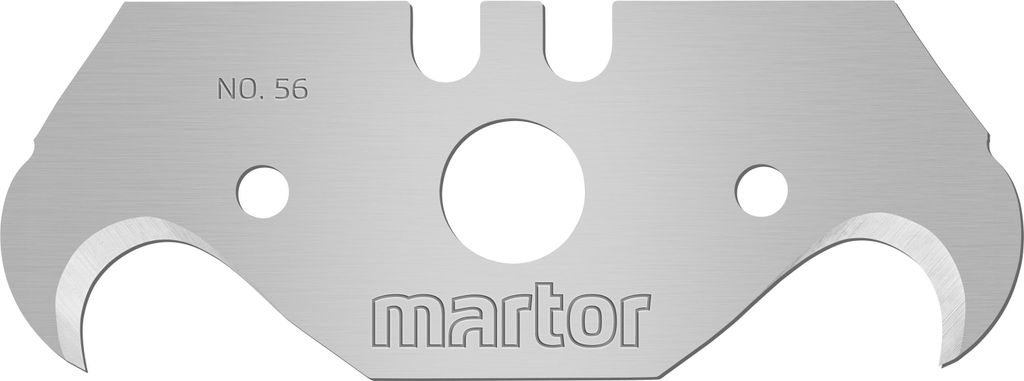 MARTOR 10 x HAKENKLINGE, Ersatzklingen Cuttermesser, Sicherheitsmesser, 19 mm, Scharf, Im Spender, 2-fach Nutzbar, NR. 56