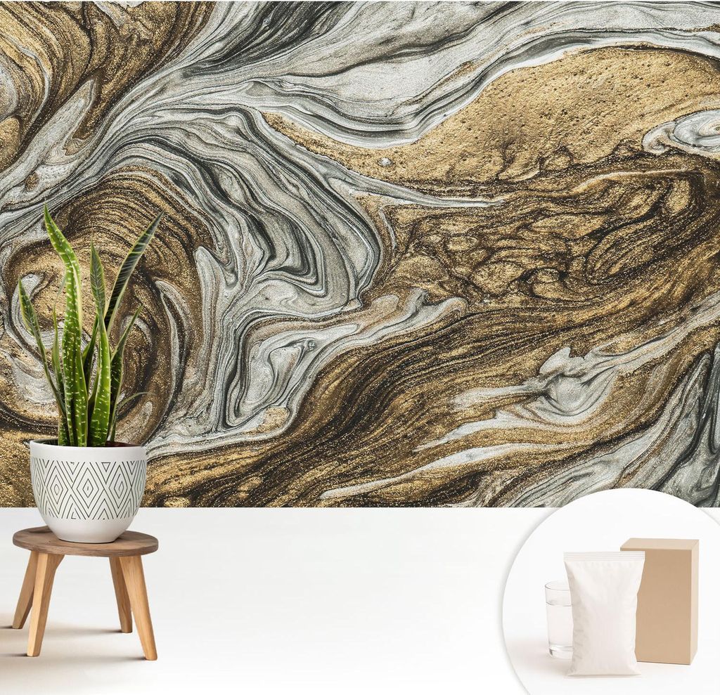 Fototapete - 208x146 cm - Tapete - Wandtapete - Wandbilder - Dekofolie - Tapete Folie - Wand - Dekoration - Wohnzimmer - Abstrakte Wirbel