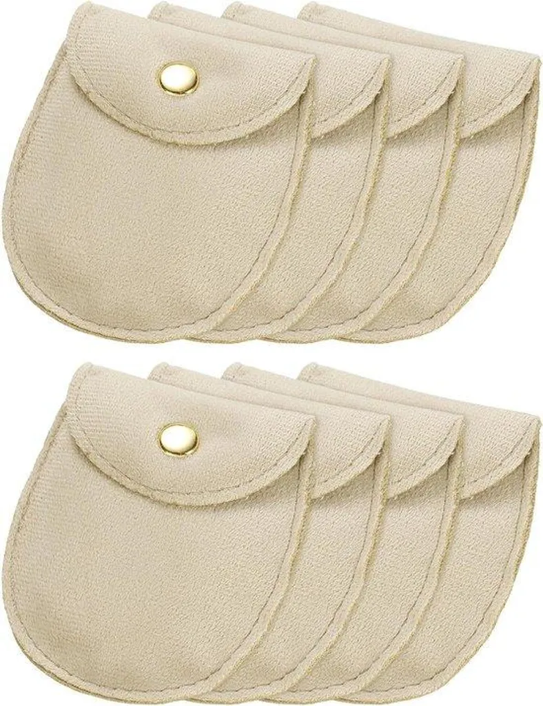Pochettes anti-rayures pour bijoux fins kaki avec bouton pression
