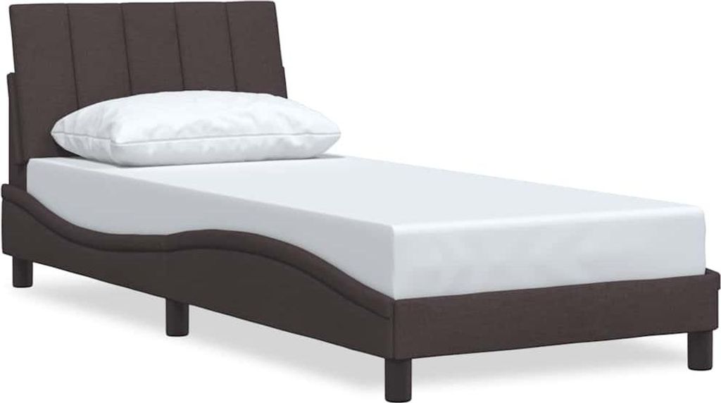 vidaXL Bettgestell ohne Matratze "Hanko" Dunkelbraun 90x190 cm Stoff