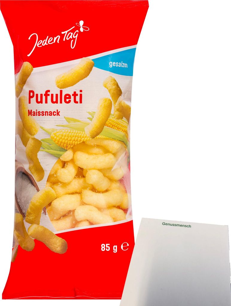 Jeden Tag Pufuleti Mais-Snack (85g Packung) + usy Block Produktbild 