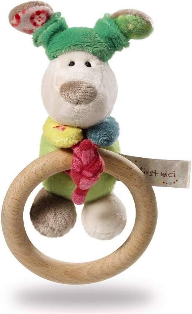 Nici Holzgreifring Hund Fino mit Glocke 37432