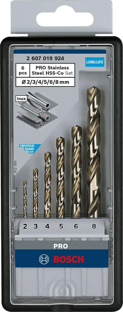 Set Bosch Punte Cobalto 2-8mm HSS-Co - Per Acciaio e Inox Duro