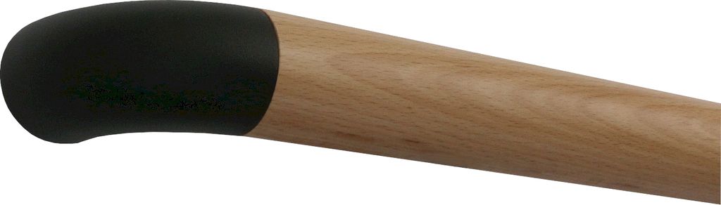 TIBU Buche Handlauf Holz Ø 42 mm Geländer 0,3m - 5m, Länge 0,3 m mit Enden schwarzer Bogen ohne Halter