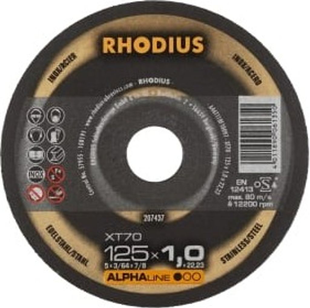 Rhodius Trennscheibe XT 70 125x1,0x22,23mm Edelstahl Alphaline - 207437