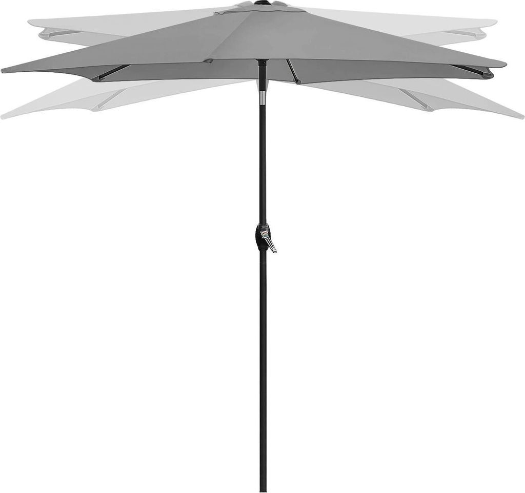 Faltbarer Gartenbalkonschirm, verstellbar, 210 cm, grau