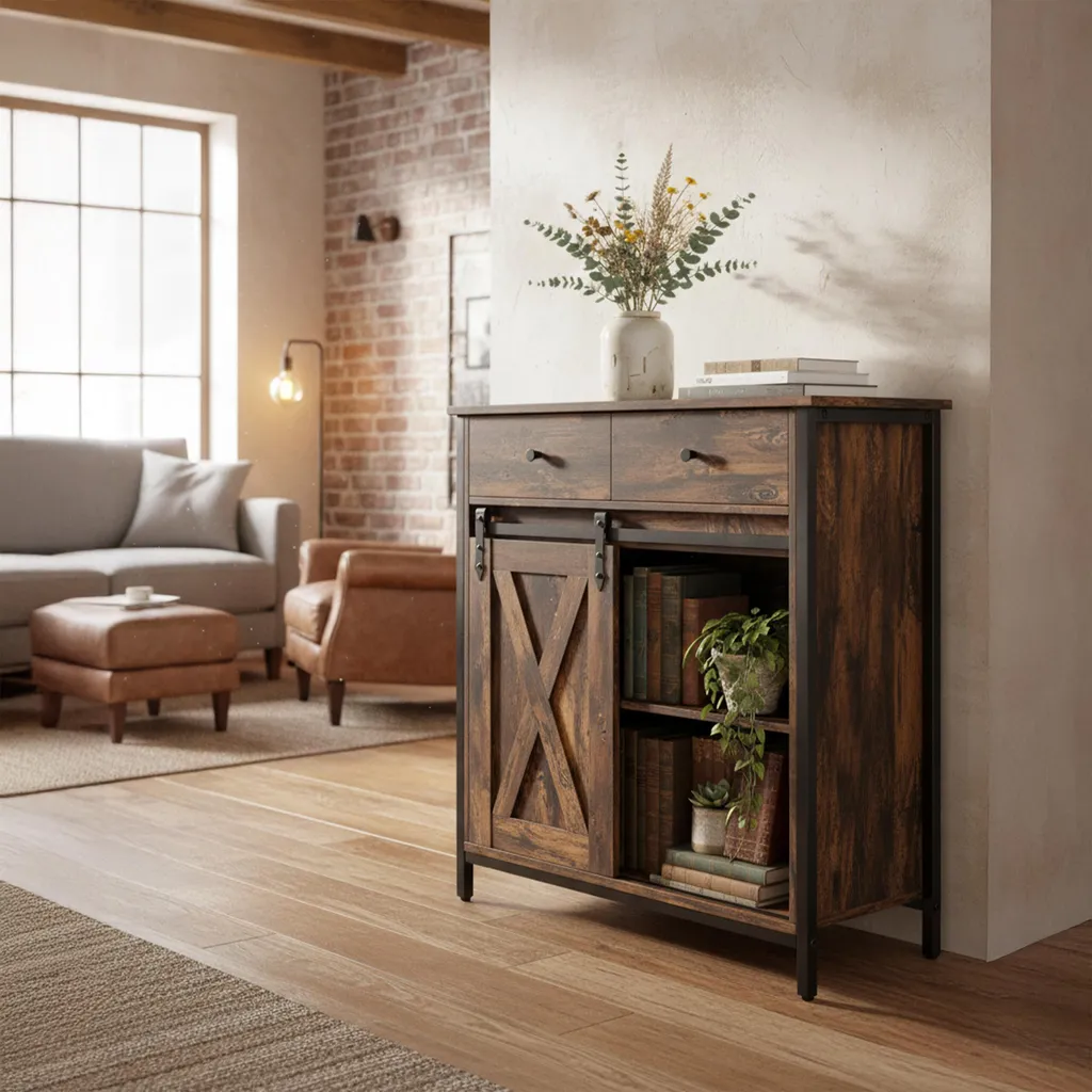 credenza relaxdays con anta scorrevole - 5