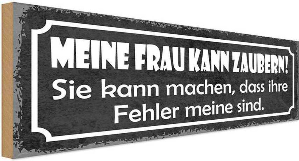 vianmo Holzschild 10x27 cm meine Frau kann zaubern sie Männer Frauen
