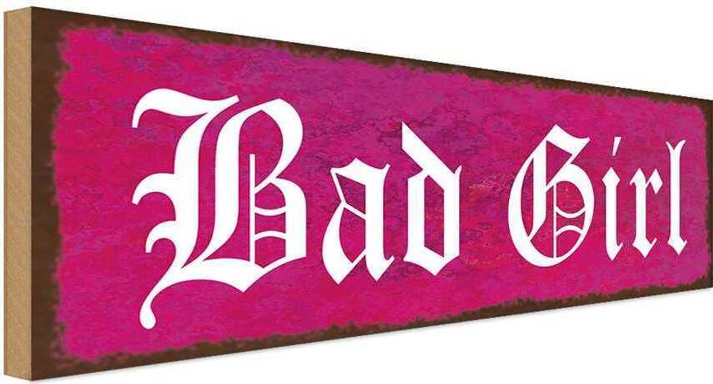 vianmo Holzschild 10x27 cm Bad Girl Männer Frauen
