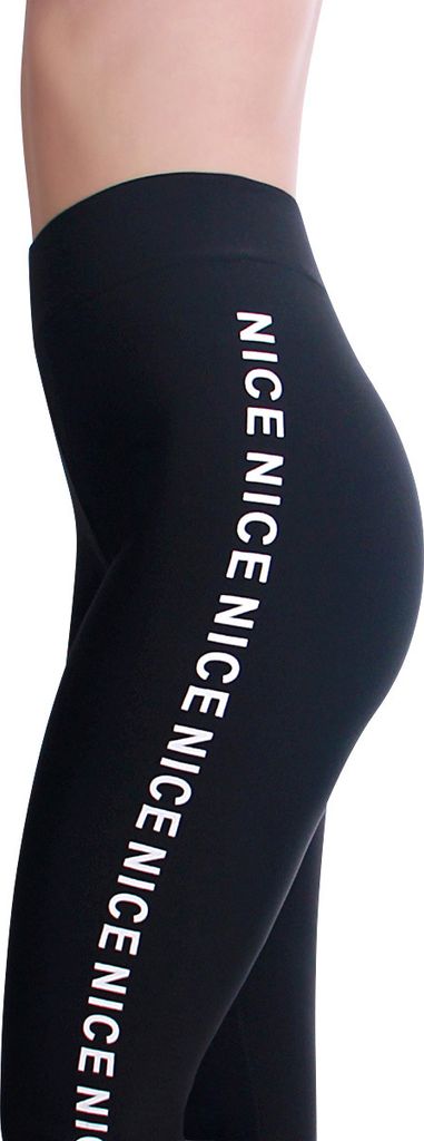 topschuhe24 2210 Damen Sport Tights Leggings, Farbe:Schwarz, Größe:L/XL