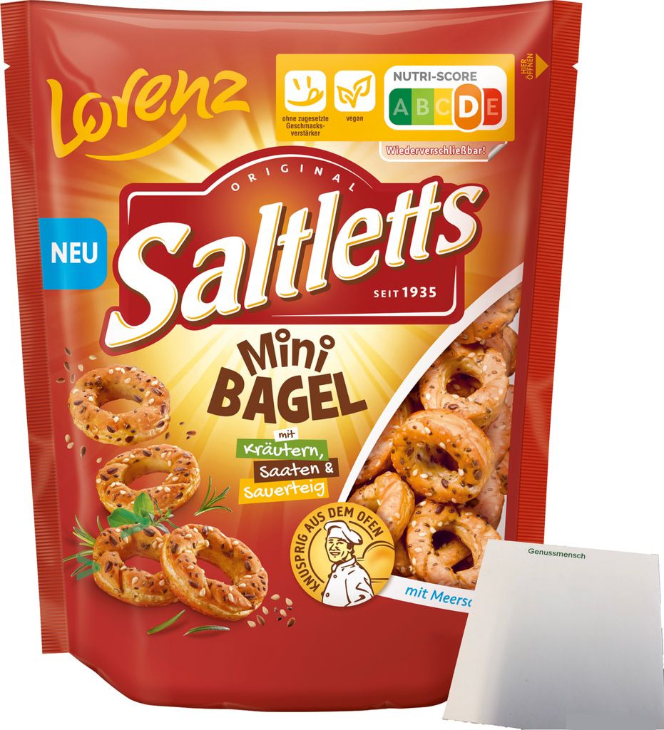 Lorenz Saltletts Mini Bagel (100g Packung) + usy Block Produktbild 