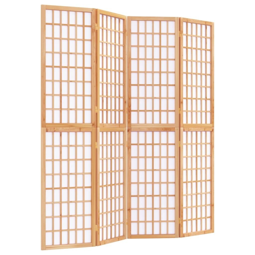 4-tlg. Paravent Japanischer Stil Faltbar 160x170 cm