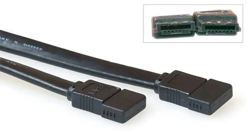 Câble eSATA 1m Femelle vers Femelle Noir ACT pour Extension Disque Externe