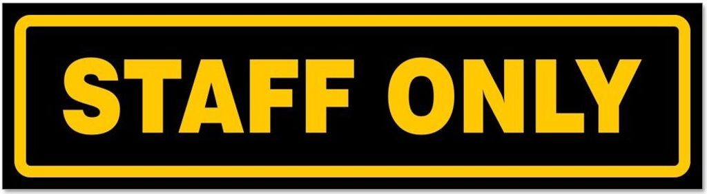 Kiwistar - Autoaufkleber - Gelb - Schwarz - 20 x 5,3 cm - Staff only - Hinweis Aufkleber Sticker für Auto, Kfz, Fahrrad, PKW, LKW