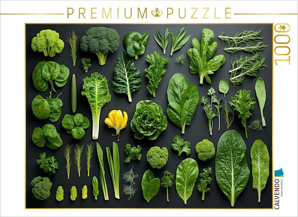 CALVENDO Puzzle Salatblätter zur gesunden Ernährung | 1000 Teile Lege-Größe 64x48cm Foto-Puzzle für glückliche Stunden