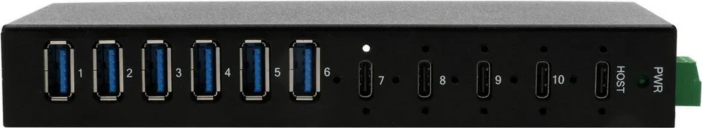 Hub USB 3.2 10 Ports 10Gbps avec Boîtier Métal et Alimentation Externe 24V