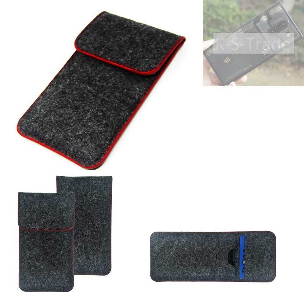 K-S-Trade Handy Schutz Hülle kompatibel mit nubia Red Magic 8 Pro+ Schutzhülle Handyhülle Filztasche Pouch Tasche Case Sleeve Filzhülle dunkelgrau