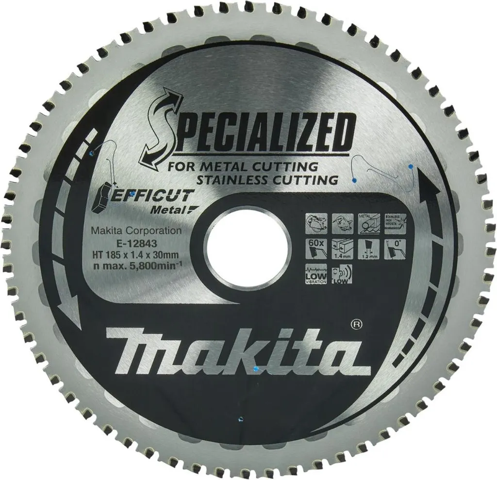 Scie circulaire portative : Lame Makita 185mm EFFICUT 60 dents spécial métal