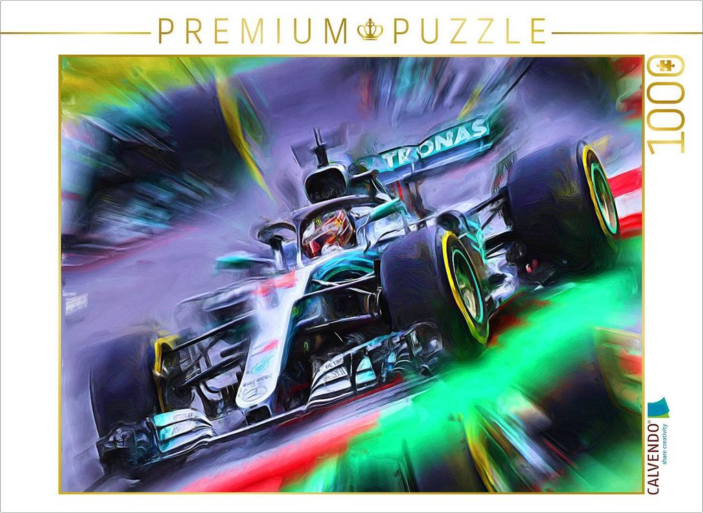 CALVENDO Puzzle Lewis Hamilton jagt recht erfolgreich die vielen Rekorde des legendären Michael Schumacher | 1000 Teile Lege-Größe 64x48cm Foto-...
