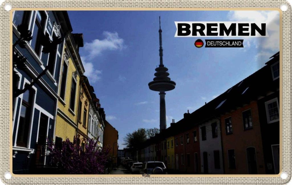 vianmo Blechschild 12x18 cm Bremen Wallanlagen Bildmotiv Reisemotiv Abenteuer Reisen