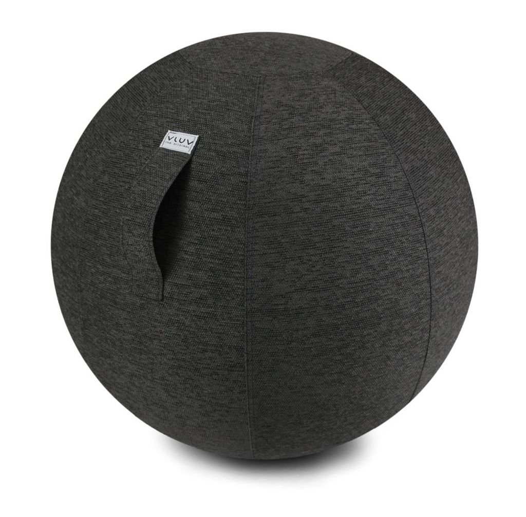 Vluv Design Sitzball Stoff 65 cm anthrazit ergonomisch Gymnastikball Bürostuhl