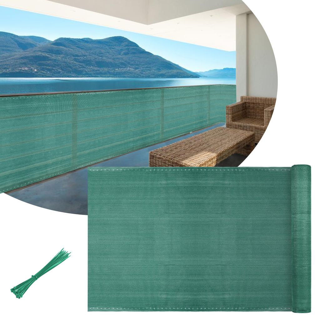 Jiubiaz Schattiergewebe Zaunblende Tennisblende 1.5x20M Sichtschutz HDPE Zaun Netz Schattier Gewebe Windschutz Grün
