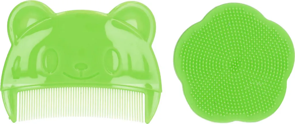 Accessorio Bagno Neonato Verde: Set 2 Spazzole Silicone Soft