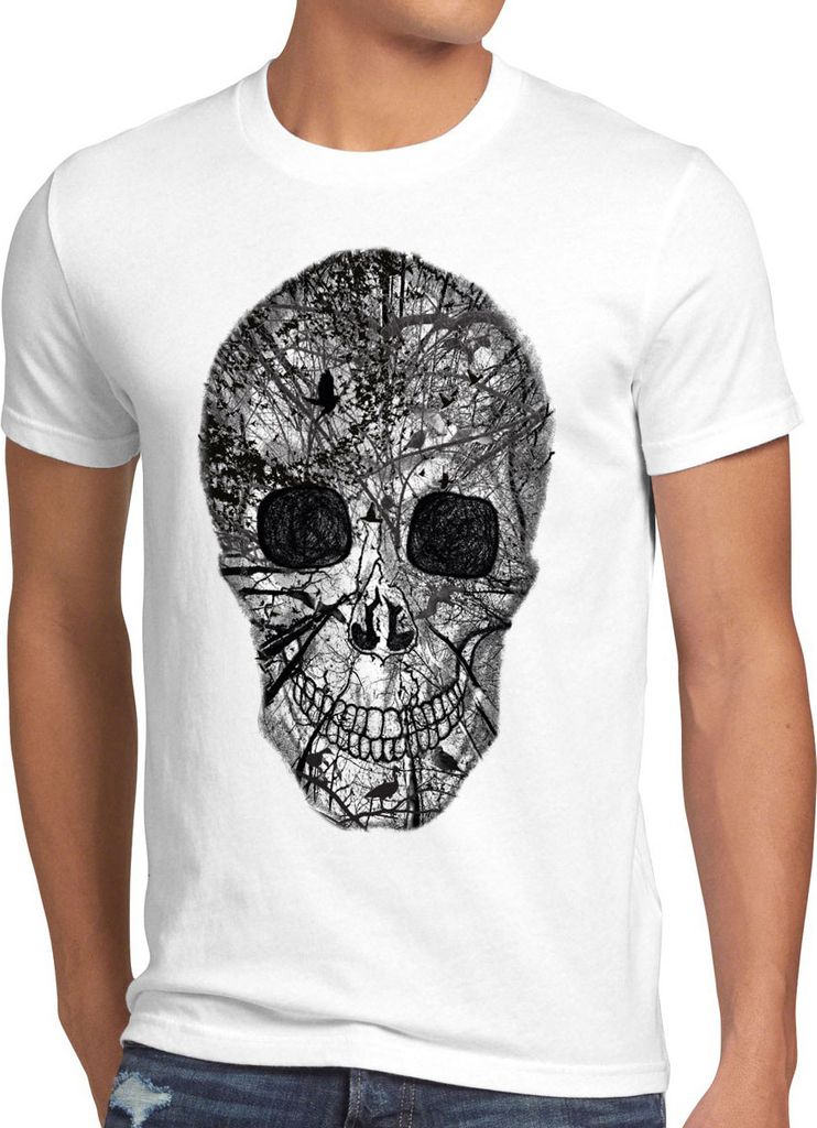 style3 Nature Skull T-Shirt Herren Totenkopf