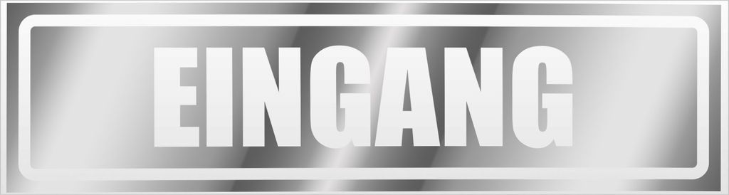 Kiwistar Eingang invertiert Magnetschild Schild magnetisch - 20cm Chrom - Magnetfolie für Auto PKW Kfz